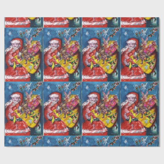 SANTA CLAUS MET CHRISTMAS GIFT SACK CADEAUPAPIER (Vlak)