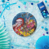 SANTA CLAUS MET CHRISTMAS GIFT SACK PAPIEREN BORDJE (Feest)