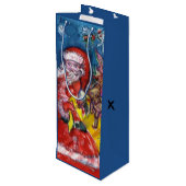SANTA CLAUS MET CHRISTMAS GIFT SACK WIJN CADEAUTAS (Achterkant Gekanteld)