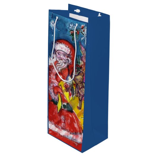 SANTA CLAUS MET CHRISTMAS GIFT SACK WIJN CADEAUTAS (Voorkant Gekanteld)