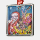 SANTA CLAUS MET CHRISTMAS GIFTS EN TOYS METALEN ORNAMENT (Links)