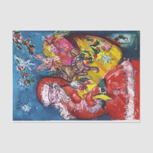 SANTA CLAUS MET CHRISTMAS GIFTS TISSUEPAPIER (Voorkant)