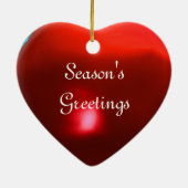 SANTA CLAUS MET CHRISTMAS TREE EN GIFTS Red Ruby Keramisch Ornament (Achterkant)