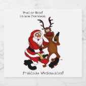 Santa Claus met een maas - Fijne kerst Bier Etiket (Enkel label)