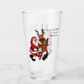 Santa Claus met een maas - Fijne kerst Glas (Achterkant)