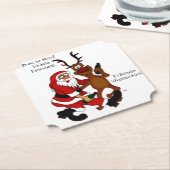 Santa Claus met een maas - Fijne kerst Kartonnen Onderzetters (Gekanteld)