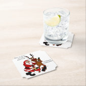 Santa Claus met een maas - Fijne kerst Kartonnen Onderzetters (Insitu)