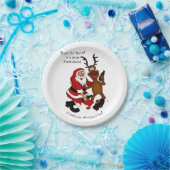 Santa Claus met een maas - Fijne kerst Papieren Bordje (Feest)