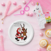 Santa Claus met een maas - Fijne kerst Papieren Bordje (Feest)