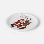 Santa Claus met een maas - Fijne kerst Papieren Bordje (Gekanteld)