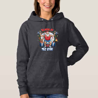 Santa Claus met een Twist - Gym Santa Holiday humo Hoodie