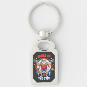 Santa Claus met een Twist - Gym Santa Holiday humo Sleutelhanger