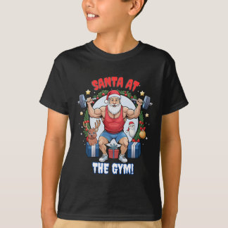 Santa Claus met een Twist - Gym Santa Holiday humo T-shirt