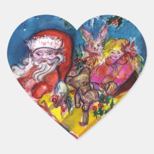 SANTA CLAUS MET GIFTS Heart Hart Sticker