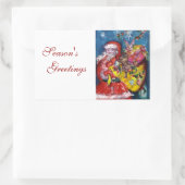 SANTA CLAUS MET GIFTS RECHTHOEKIGE STICKER (Tas)
