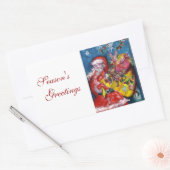 SANTA CLAUS MET GIFTS RECHTHOEKIGE STICKER (Envelop)