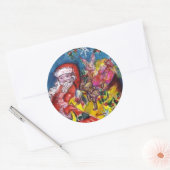 SANTA CLAUS MET GIFTS RONDE STICKER (Envelop)