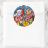 SANTA CLAUS MET GIFTS RONDE STICKER (Tas)