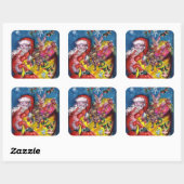 SANTA CLAUS MET GIFTS VIERKANTE STICKER (Vel)
