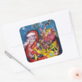 SANTA CLAUS MET GIFTS VIERKANTE STICKER (Envelop)
