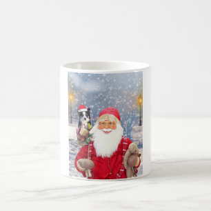 Santa Claus met kerstcadeaus Border Collie Dog Koffiemok