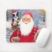 Santa Claus met kerstcadeaus Border Collie Dog Muismat (Met muis)
