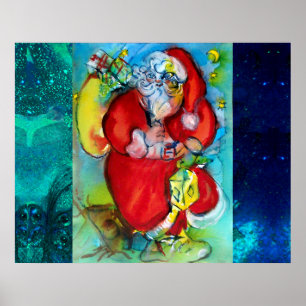 SANTA CLAUS MET LANTERN IN CHRISTMAS NACHT POSTER