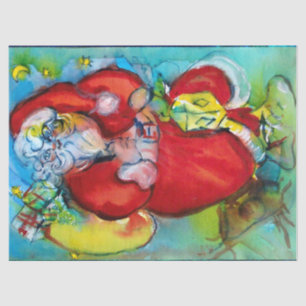 SANTA CLAUS MET LANTERN IN CHRISTMAS NACHT TISSUEPAPIER