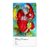 SANTA CLAUS MET LANTERN IN DE CHRISTMAS NACHT ETIKET (Voorkant)