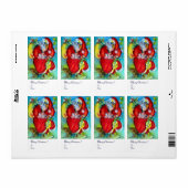 SANTA CLAUS MET LANTERN IN DE CHRISTMAS NACHT ETIKET (Full Sheet)