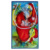 SANTA CLAUS MET LANTERN IN DE CHRISTMAS NACHT KLEIN CADEAUZAKJE (Achterkant)