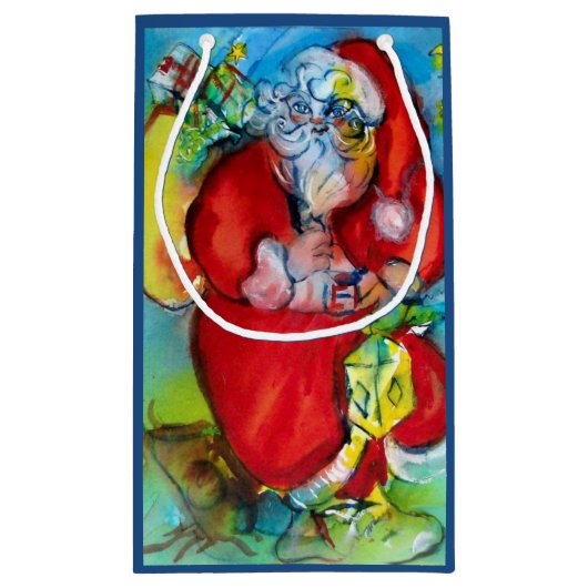 SANTA CLAUS MET LANTERN IN DE CHRISTMAS NACHT KLEIN CADEAUZAKJE (Achterkant)