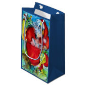 SANTA CLAUS MET LANTERN IN DE CHRISTMAS NACHT KLEIN CADEAUZAKJE (Voorkant Gekanteld)