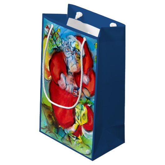 SANTA CLAUS MET LANTERN IN DE CHRISTMAS NACHT KLEIN CADEAUZAKJE (Achterkant Gekanteld)