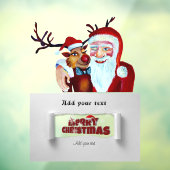 Santa Claus met Rudolph de Reindeer Illustration Raamsticker (Vel 3)