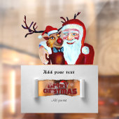 Santa Claus met Rudolph de Reindeer Illustration Raamsticker (Vel 2)