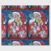 SANTA CLAUS MET VIOLIN CADEAUPAPIER (Vlak)