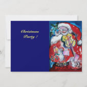 SANTA CLAUS MET VIOLIN, CHRISTMAS PARTIJ KAART (Achterkant)