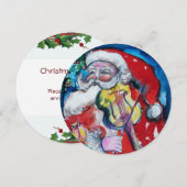SANTA CLAUS MET VIOLIN - CHRISTMAS PARTY Gold Kaart (Voorkant / Achterkant)