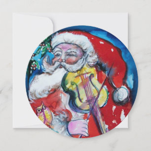SANTA CLAUS MET VIOLIN - CHRISTMAS PARTY Gold Kaart
