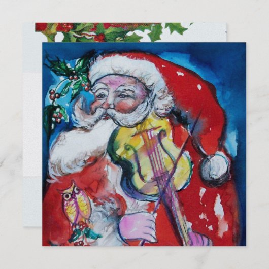 SANTA CLAUS MET VIOLIN - CHRISTMAS PARTY Ice Kaart (Voorkant / Achterkant)