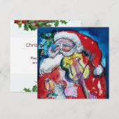 SANTA CLAUS MET VIOLIN - CHRISTMAS PARTY Silver Kaart (Voorkant / Achterkant)
