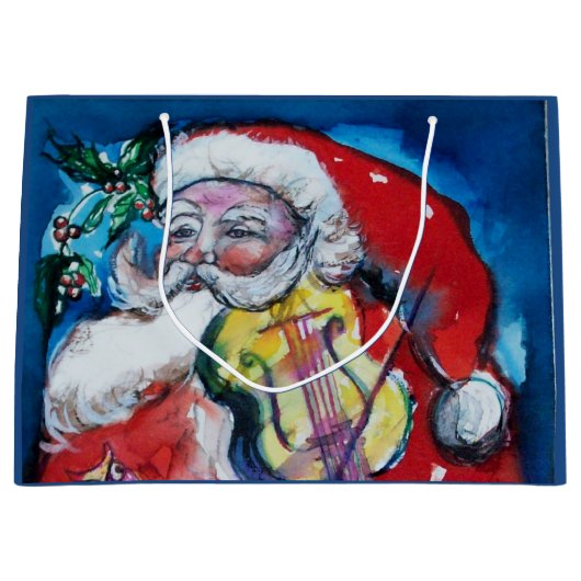 SANTA CLAUS MET VIOLIN LARGE CADEAUTASJE (Voorkant)