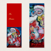 SANTA CLAUS MET VIOLIN MINI VISITEKAARTJES (Voorkant /achterkant)