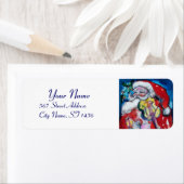 SANTA CLAUS MET VIOLIN Musical Kerstmis Etiket (Insitu)