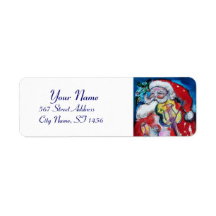 SANTA CLAUS MET VIOLIN Musical Kerstmis Etiket