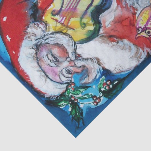 SANTA CLAUS MET VIOLIN / Musical Kerstmis Tissuepapier (Detail)