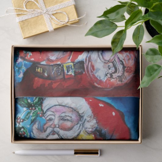 SANTA CLAUS MET VIOLIN / Musical Kerstmis Tissuepapier (Geschenk)