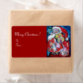 SANTA CLAUS MET VIOLIN Musical-kerstrood Etiket (Insitu)