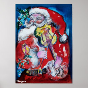 SANTA CLAUS MET VIOLIN POSTER